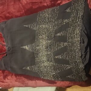 Ramy Brook Black Top with Silver Accents